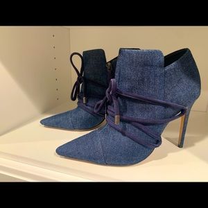 Navy Blue Denim 4” Alexandre Birman Booties